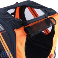 Fahrradanhänger, Hundetransporter, faltbar für Haustiere bis zu 40kg, orange-schwarz-image-6268345