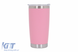 Family Pack 4pcs Thermos Stainless Steel SS304 Insulated Mug with Lid Double Wall Orange Pink Gray Blue 20oz 590ml-image-6126688