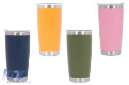 image-43-Family Pack 4x Termos Stal nierdzewna SS304 Kubek termiczny z pokrywką Podwójne ścianki Lekki 590 ml