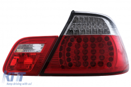 Fanali Luci Posteriori LED per BMW Serie 3 E46 Cabrio 2000-03.2003 Rosso-bianche-image-6111536