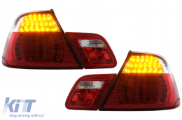 Fanali Luci Posteriori LED per BMW Serie 3 E46 Cabrio 2000-03.2003 Rosso-bianche-image-6111538