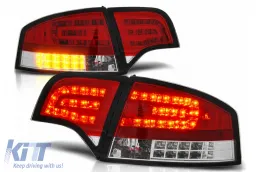 image-9-Fanali posteriori a LED per Audi A4 B7 berlina 8EC 11.2004-03.2008 Rosso trasparente