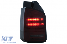Fanali posteriori Full LED per VW Transporter V T5 Facelift 2010-2015 Dynamic Signal Fumo Rosso-image-6111419