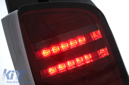Fanali posteriori Full LED per VW Transporter V T5 Facelift 2010-2015 Dynamic Signal Fumo Rosso-image-6111420