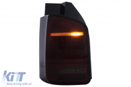 Fanali posteriori Full LED per VW Transporter V T5 Facelift 2010-2015 Dynamic Signal Fumo Rosso-image-6111422