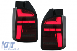 Fanali posteriori Full LED per VW Transporter V T5 Facelift 2010-2015 Dynamic Signal Fumo Rosso-image-6111425