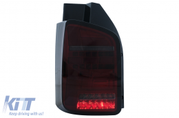 Fanali posteriori Full LED per VW Transporter V T5 Facelift 2010-2015 Dynamic Signal Fumo Rosso-image-6111428