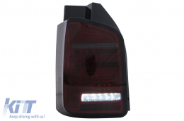 Fanali posteriori Full LED per VW Transporter V T5 Facelift 2010-2015 Dynamic Signal Fumo Rosso-image-6111431