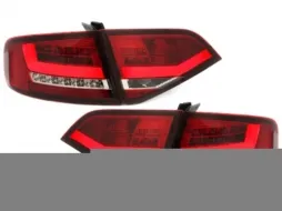 image-67-Fanali posteriori LED per Audi A4 B8 8K Limousine 2007-2010 Rosso Trasparente