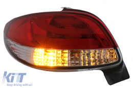 Fanali posteriori LED per Peugeot 206 HatchBack 3 / 5 porte 1998-2004 Rosso Bianco-image-6112613
