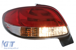 Fanali posteriori LED per Peugeot 206 HatchBack 3 / 5 porte 1998-2004 Rosso Bianco-image-6112622