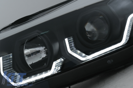 Fanária Emprós 3D LED Mátia Aggélou katállhloi gia BMW Seirá 3 E90 Limouzína E91 Touring (03.2005-08.2008) LHD Mavro-image-6078889
