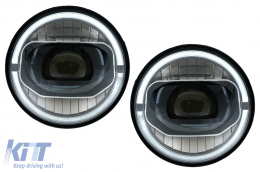 Fanária Emprós CREE LED 7 intsón DRL Máti tou aggélou Amber katállhloi gia metatropí Jeep Wrangler JK (2007-2017) se montélo 2018+-image-6068230