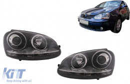 Fanária Emprós Emfánish Xenon katállhloi gia VW Golf 5 V Mk5 (2003-2007) Jetta (2005-2010) GTI R32 Chrómio Edition-image-6127082