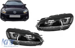 image-16-Fanária Emprós katállhloi gia VW Golf 6 VI (2008-2013) Golf 7 3D LED Proboleís Hméras (DRL) Schédio U LED Flowing Turning Light Chrómio