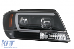 Fanária Emprós LED katállhloi gia Jeep Grand Cherokee (1999-2004) Tube Light Mavro-image-6068541