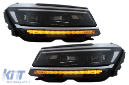Fanária Emprós LED katállhloi gia VW Tiguan II Mk2 (2016-2019) R-Line Mítra Schediasmós Sequential Dunamikó Fotismós strofís-image-6040234