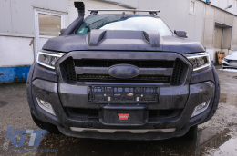 Fanária Emprós LED Light Bar katállhlo gia Ford Ranger (2015-2020) LHD Full Mavro House with Sequential Dunamikó Fotismós strofís-image-6091442