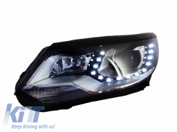 Fanária Emprós LED Proboleís Hméras (DRL) katállhloi gia VW Tiguan MK I Ananéosh (2012-2015) Gnísio Xenon Schediasmós-image-5994642