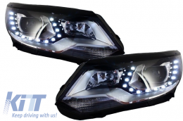 Fanária Emprós LED Proboleís Hméras (DRL) katállhloi gia VW Tiguan MK I Ananéosh (2012-2015) Gnísio Xenon Schediasmós-image-5994648