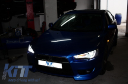 Fanária Emprós LED Proboleís Hméras (DRL) katállhloi gia MITSUBISHI Lancer (2007-2017) Dual Projector Dunamikó Sequential Signal-image-6009753