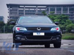 Fanária Emprós LED Proboleís Hméras (DRL) katállhloi gia VW Jetta Mk6 VI (2011-2017) Dipló Xenon Schediasmós Dunamikó Flowing Signals Demon Look-image-6021078