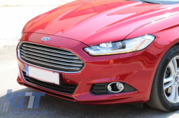 Fanária Emprós LED Proboleís Hméras (DRL) Emfánish Xenon katállhloi gia Ford Mondeo MK5 (2013-2016) Dunamikó diadochiká Fotismós strofís Chrómio-image-6032488