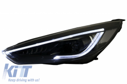 Fanária Emprós LED Proboleís Hméras (DRL) katállhloi gia Ford Focus III Mk3 (2015-2017) Dipló Xenon Schediasmós Dunamikó Flowing Turn Signals Demon Look-image-6033043