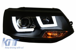 Fanária Emprós LED Proboleís Hméras (DRL) katállhloi gia VW Transporter T5 Multivan Ananéosh (2010-2015) U Tube Emfánish Xenon-image-6037654