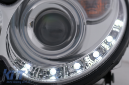 Fanária Emprós LED Proboleís Hméras (DRL) katállhloi gia Mercedes CLK W209 C209 Koupé A209 Kamprioléta (2003-2010) Chrómio-image-6093969