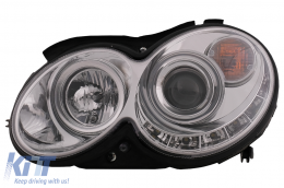Fanária Emprós LED Proboleís Hméras (DRL) katállhloi gia Mercedes CLK W209 C209 Koupé A209 Kamprioléta (2003-2010) Chrómio-image-6093977