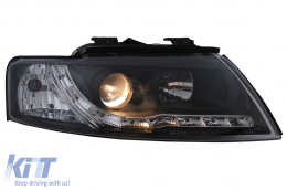 Fanária Emprós LED Proboleís Hméras (DRL) katállhloi gia Audi A4 Cabriolet B6 8H7 8HE (2002-2006) Mavro-image-6099108