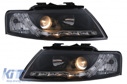 Fanária Emprós LED Proboleís Hméras (DRL) katállhloi gia Audi A4 Cabriolet B6 8H7 8HE (2002-2006) Mavro-image-6099109