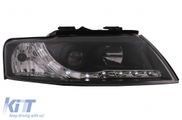 Fanária Emprós LED Proboleís Hméras (DRL) katállhloi gia Audi A4 Cabriolet B6 8H7 8HE (2002-2006) Mavro-image-6099111