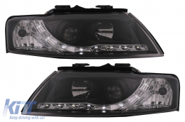 Fanária Emprós LED Proboleís Hméras (DRL) katállhloi gia Audi A4 Cabriolet B6 8H7 8HE (2002-2006) Mavro-image-6099112