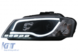 Fanária Emprós LED Proboleís Hméras (DRL) katállhloi gia Audi A3 8P Ananéosh Chátsmpak Sportback (2008-2012) Mavro-image-6100088