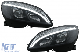 image-62-Fanária Emprós LED Tube Light katállhlo gia Mercedes C-Class W204 S204 (2007-2010) Mavro me diadochiká Dunamikó Fotismós strofís