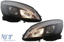 Fanária Emprós LED Tube Light katállhlo gia Mercedes C-Class W204 S204 (2007-2010) Mavro me diadochiká Dunamikó Fotismós strofís-image-6078552