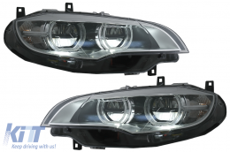 Fanária Emprós LED Xenón Mátia Aggélou 3D Dual Halo Zántes katállhles gia BMW X6 E71 (2008-2012)-image-6083031