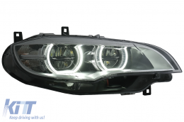 Fanária Emprós LED Xenón Mátia Aggélou 3D Dual Halo Zántes katállhles gia BMW X6 E71 (2008-2012)-image-6083033
