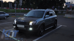 Fanária Emprós Mátia Aggélou Dual Halo Rims katállhla gia Hyundai Tucson (2004-2010) Mavro-image-6045818