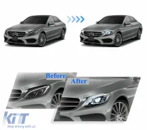 Fanária Emprós Plírhs LED katállhloi gia Mercedes C-Class W205 S205 (2014-2020) LHD W222 Schediasmós-image-6128998