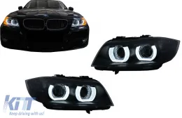 Fanária Emprós Xenón 3D Mátia Aggélou LED Proboleís Hméras (DRL) katállhloi gia BMW Seirá 3 E90 E91 LCI (2008-2011) Mavro-image-6127347