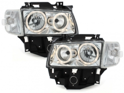 image-10-Headlights suitable for VW T4 (08.1996-03.2003) Angel Eyes 2 Halo Rims Chrome