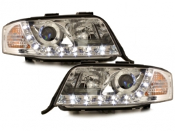 image-12-DAYLINE DRL LED Headlights suitable for Audi A6 4B (05.1997-05.2001) Chrome