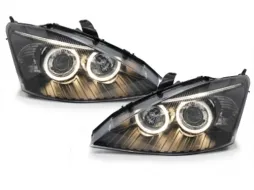 image-26-Headlights suitable for Ford Focus (10.1998-10.2001) Angel Eyes 2 Halo Rims Black