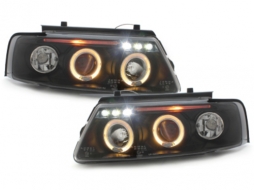image-31-Headlights suitable for VW Passat B5 3B (11.1996-08.2000) Angel Eyes 2 Halo Rims Black