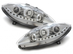 image-33-DAYLINE Headlights LED DRL suitable for Seat Leon 1P Altea Toledo MK3 (06.2005-2009) Chrome