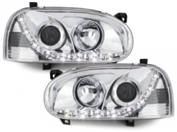 image-47-Headlights DAYLIGHT suitable for VW Golf III 3 (1991-1997) Chrome