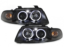 image-59-Headlights suitable for AUDI A4 B5 (1995-1998) Angel Eyes 2 Halo Rims Black